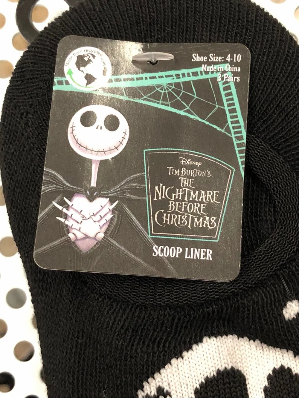 🌶️$5🌶️ NEW DISNEY Nightmare Before Christmas Scoop Liner Socks 3-Pack